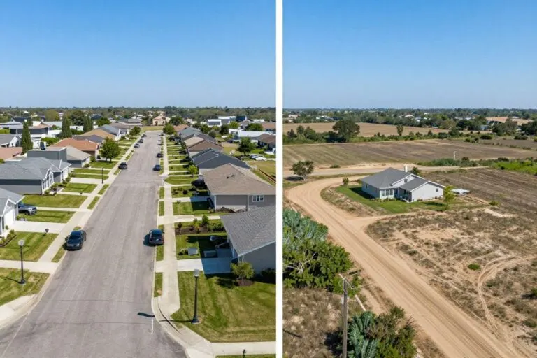 Diferencias entre predios urbanos y rurales para vivienda en Estados Unidos